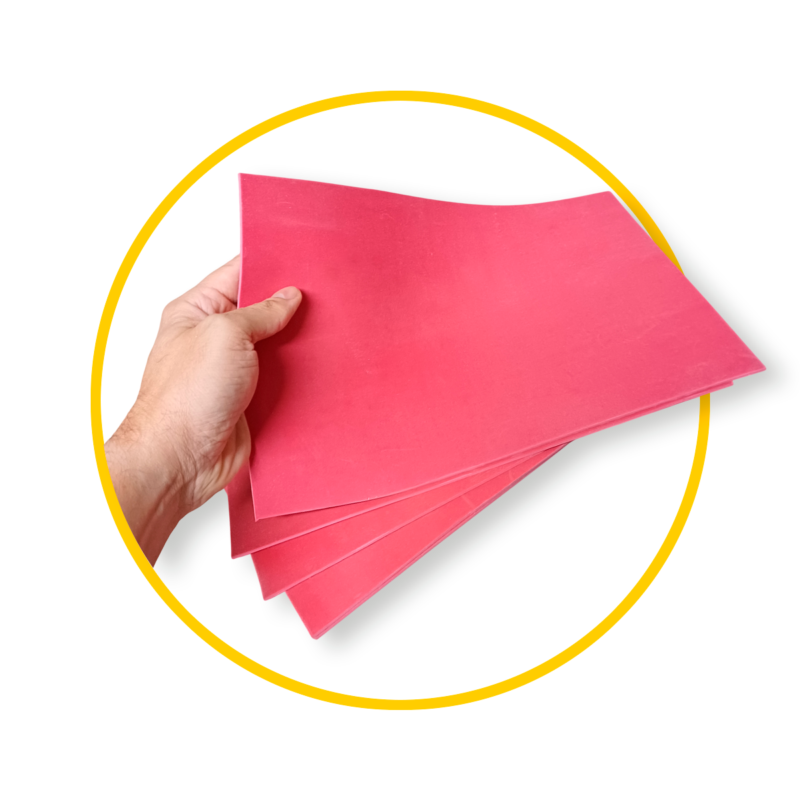 Borracha Premium para Carimbo Gravação a Laser - Pack C/ 3 Folhas 20x30 cm - Image 4